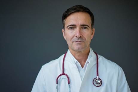 A person in a white coat with a stethoscope around his neck

AI-generated content may be incorrect.