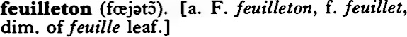 The Feuilleton