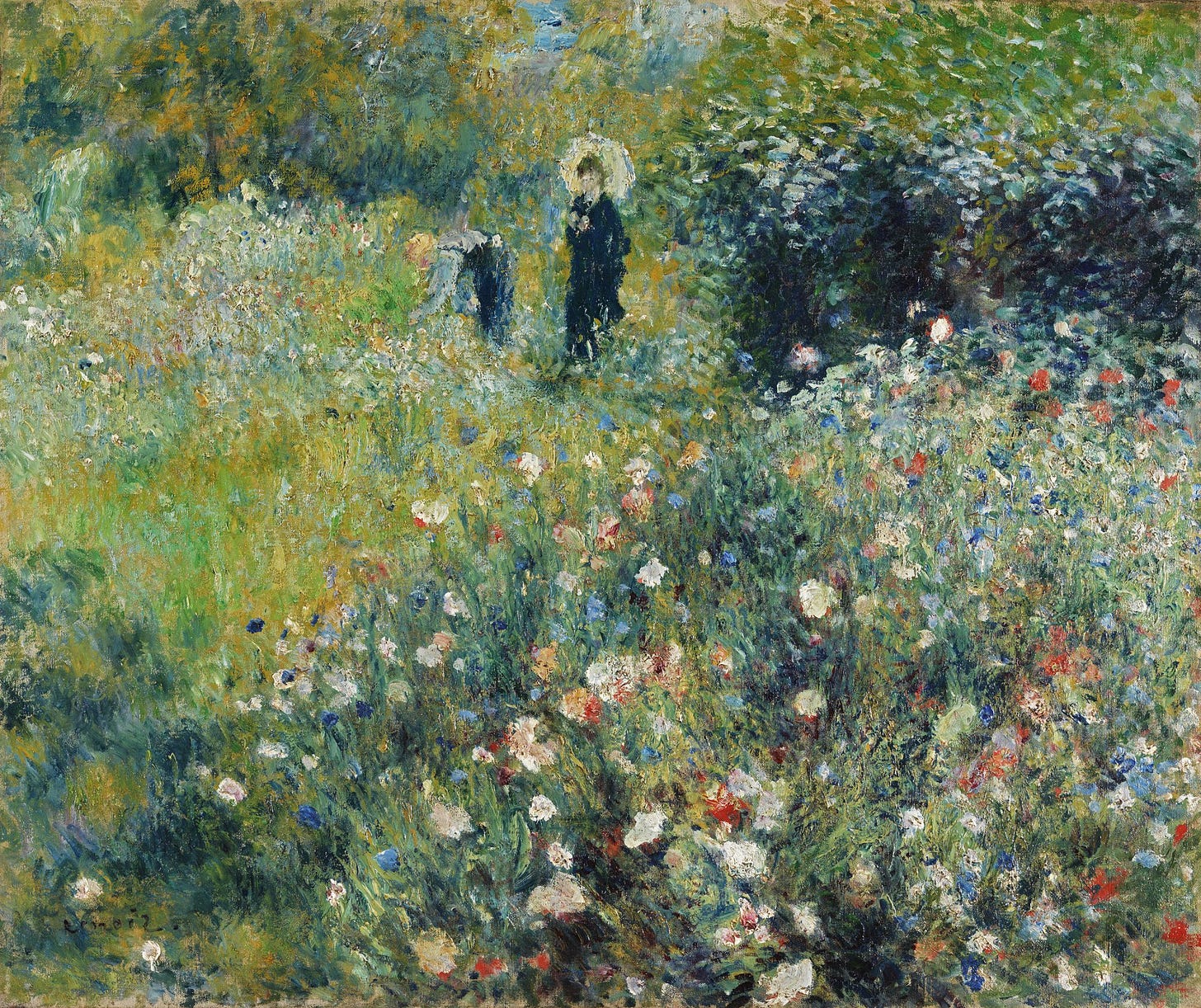 Donna con un parasole di Pierre-Auguste Renoir, dipinto.