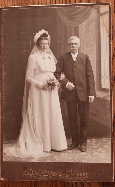A person and person in wedding attire

Description automatically generated