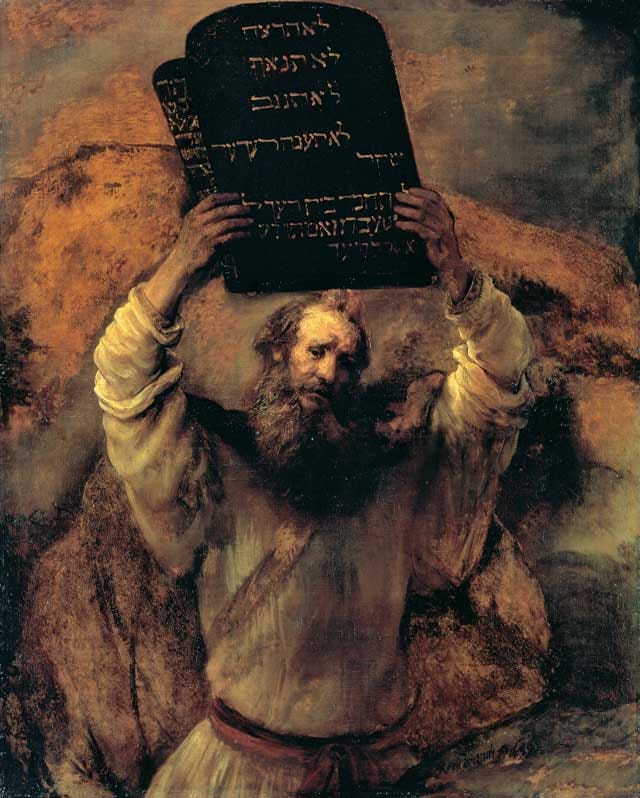 Moses Smashing the Tablets of the Law, Rembrandt Moses Smashing the Tablets of the Law, Rembrandt
