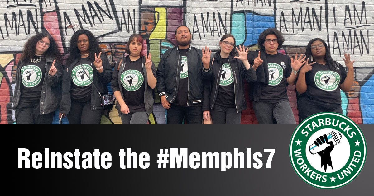 NLRB sues Starbucks, demands reinstatement of Memphis 7