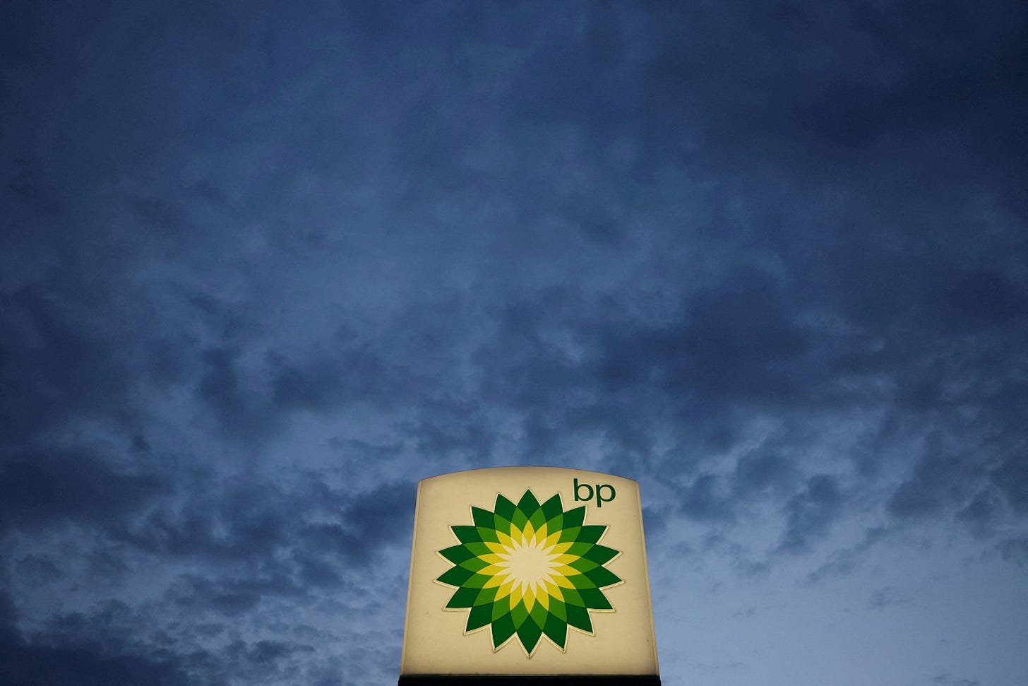 Logo of British Petrol BP is seen at a petrol station in Pienkow