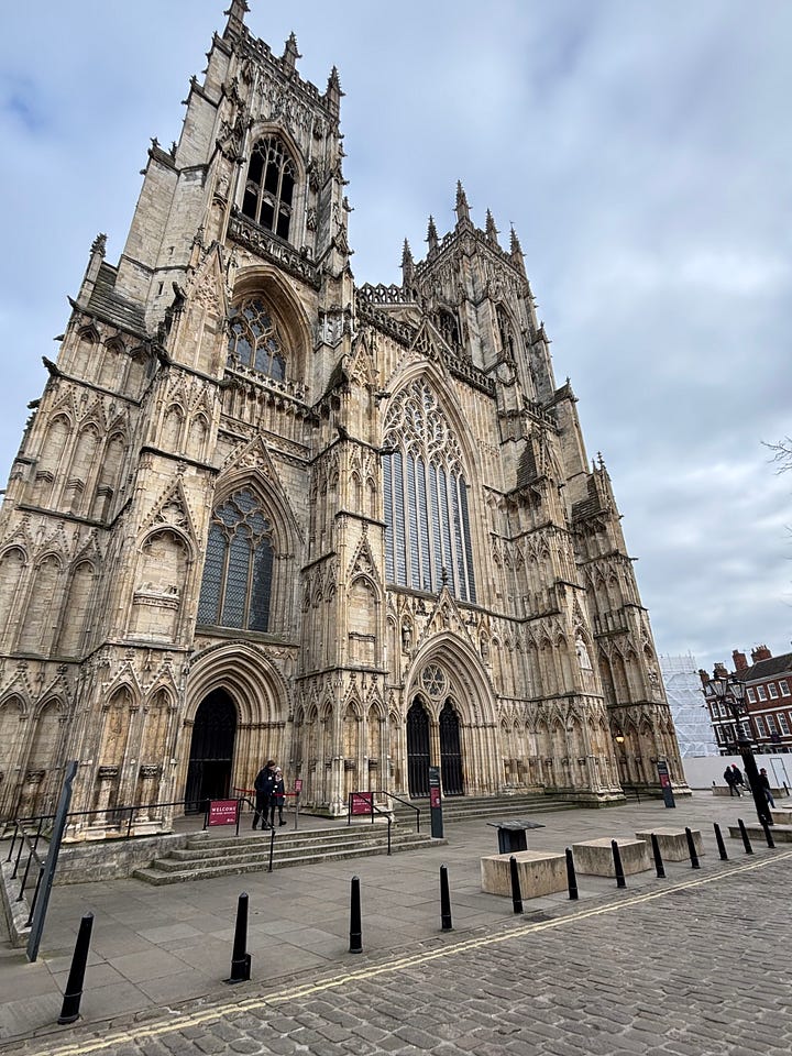 The Shambles and York Minster in York, England