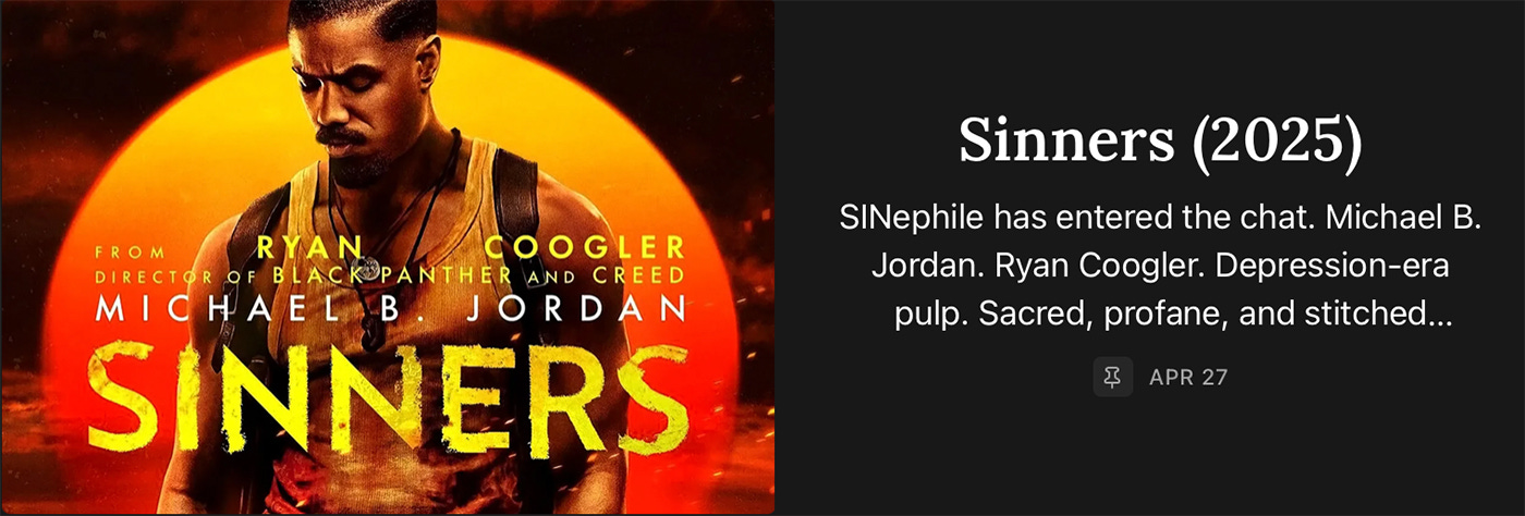 Preview of a review for SINNERS (2025)