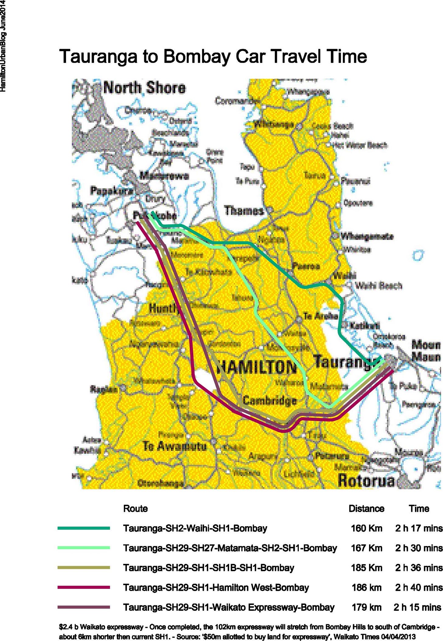 Tauranga to Bombay Car Travel Time Tauranga to Bombay Car Travel Time