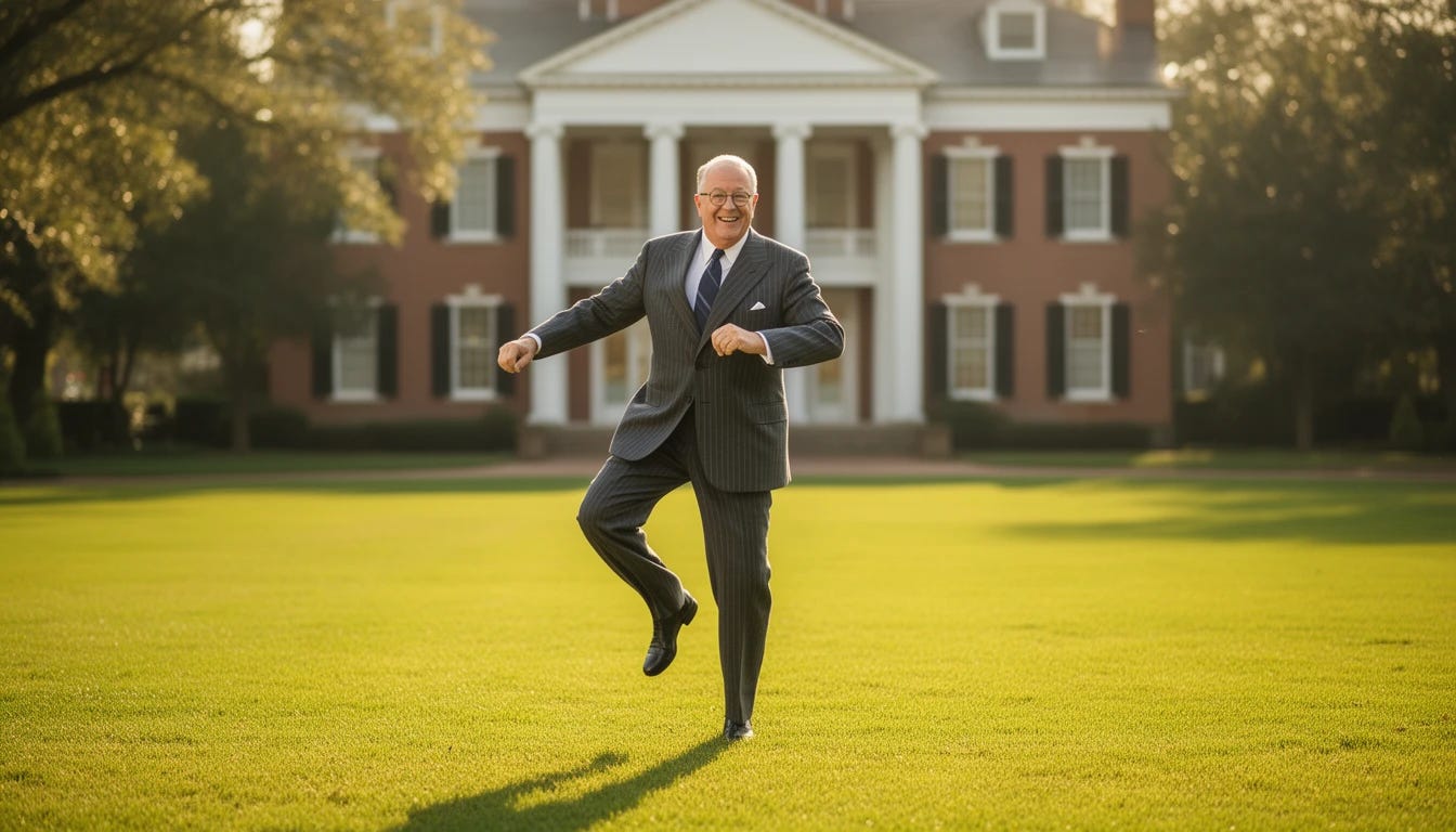 Franklin Delano Roosevelt U.S. President dancing and jumping around