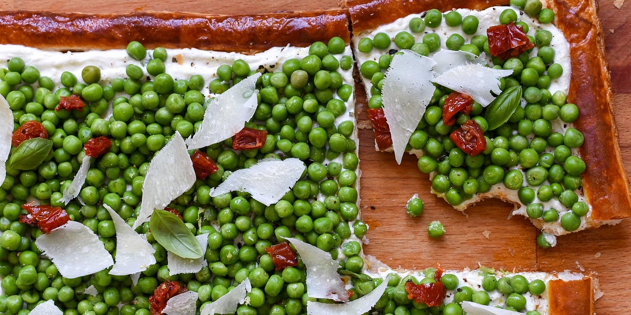 Savory Ricotta Tart with Peas