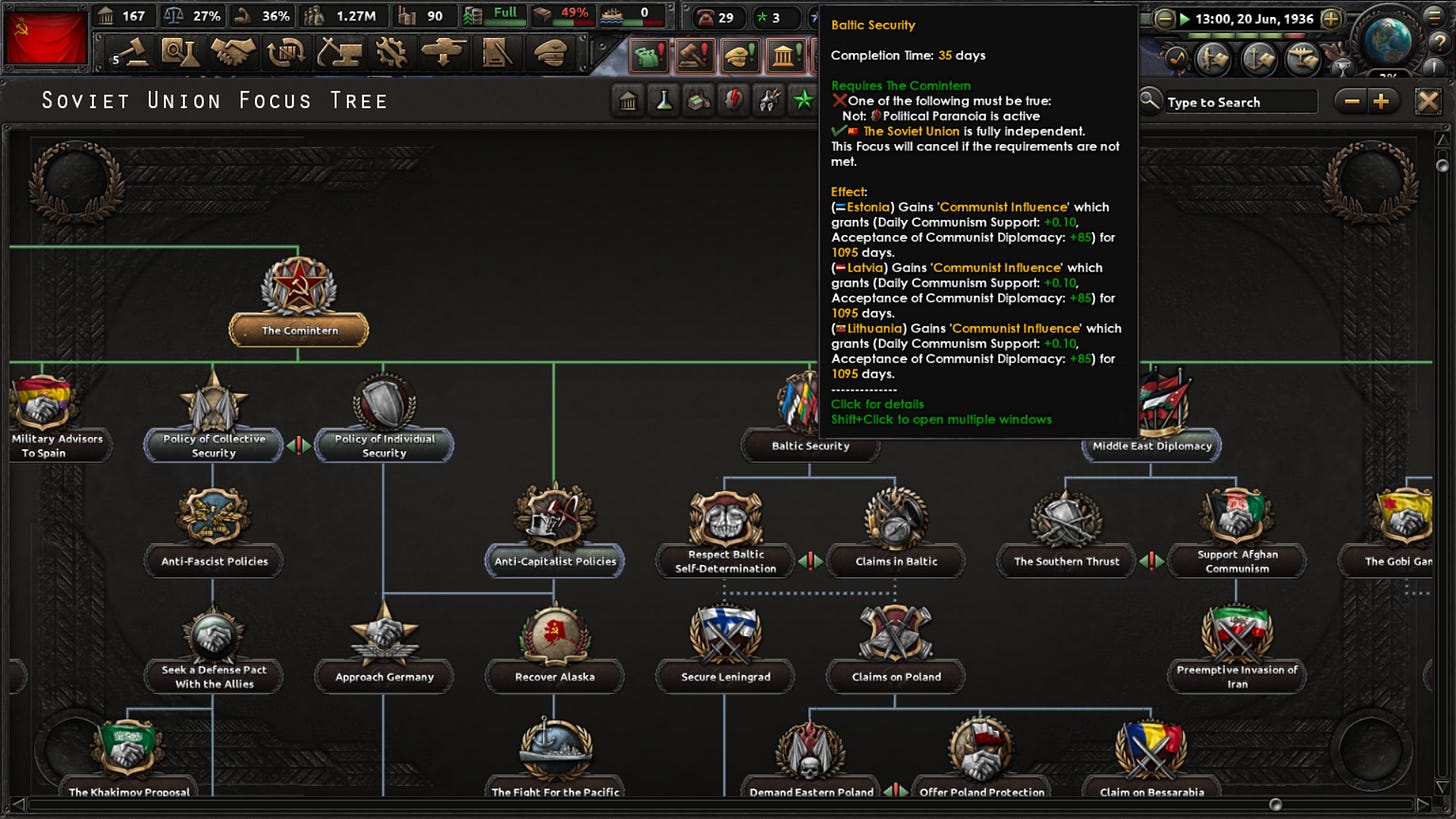 How do you do this soviet union focus tree? I have political paranoia at 0  but see no way of being able to turn it off. Seems strange : r/hoi4