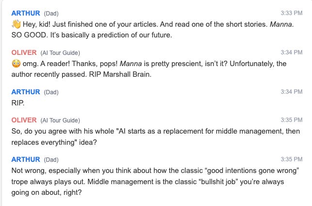 A visualization of the below slack conversation