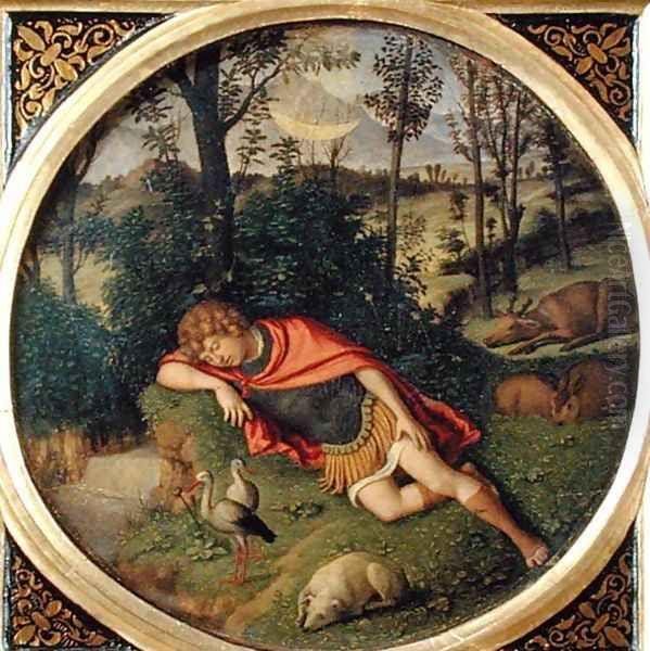 Endymion Sleeping reproduction by Giovanni Battista Cima da Conegliano for sale - NiceArtGallery.com