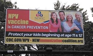 An HPV vaccine billboard in Wisconsin.