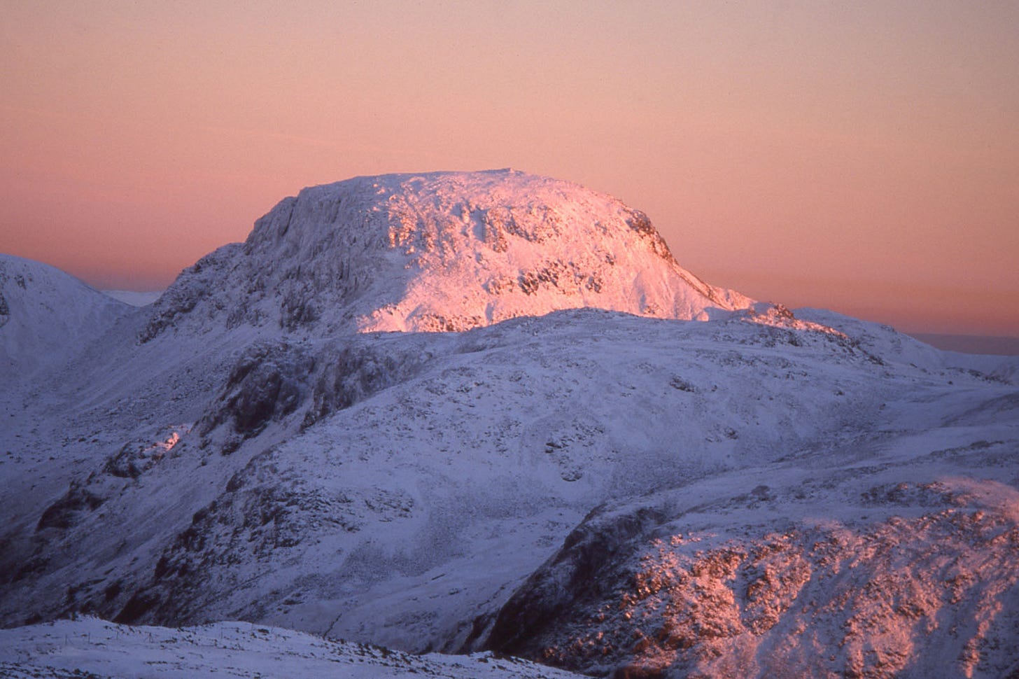 pink snowy mountain