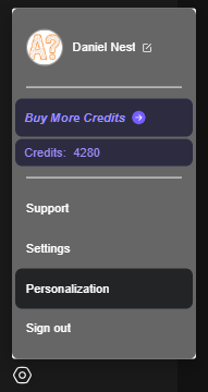 Personalization option in Genspark Personalization option in Genspark