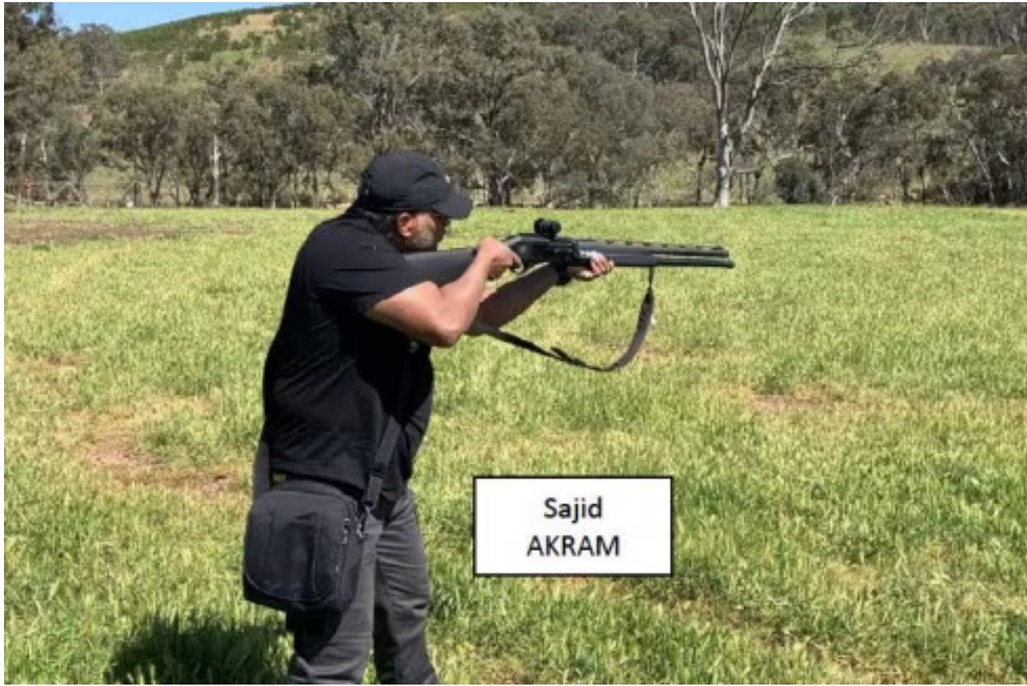 It is believed that Sajid Akram was firing firearms in an area of New South Wales that is thought to be regional. (Supplied: NSW Local Court)