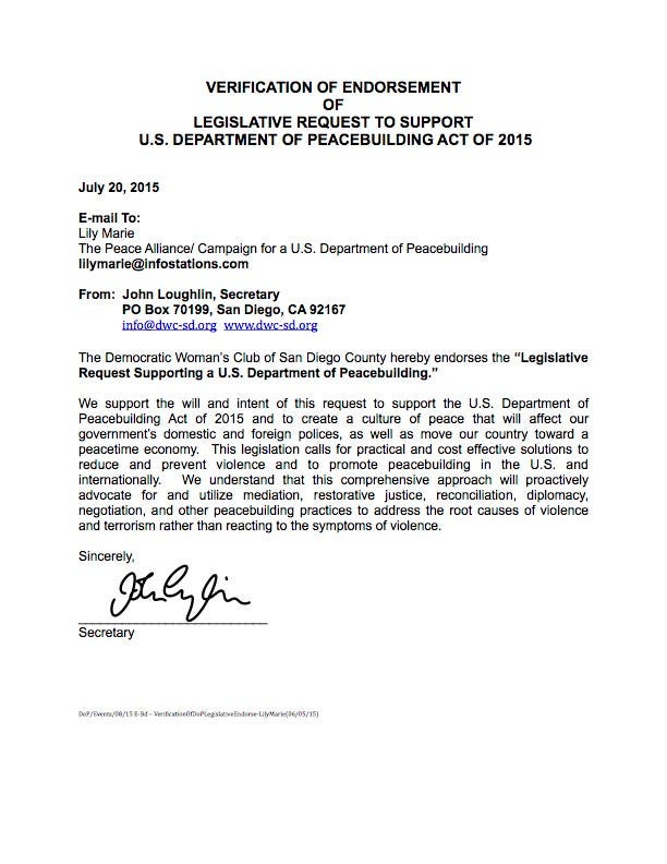 VerificationOfEndorseDeptOfPeacebldgHR1111_DWCSD_signed VerificationOfEndorseDeptOfPeacebldgHR1111_DWCSD_signed