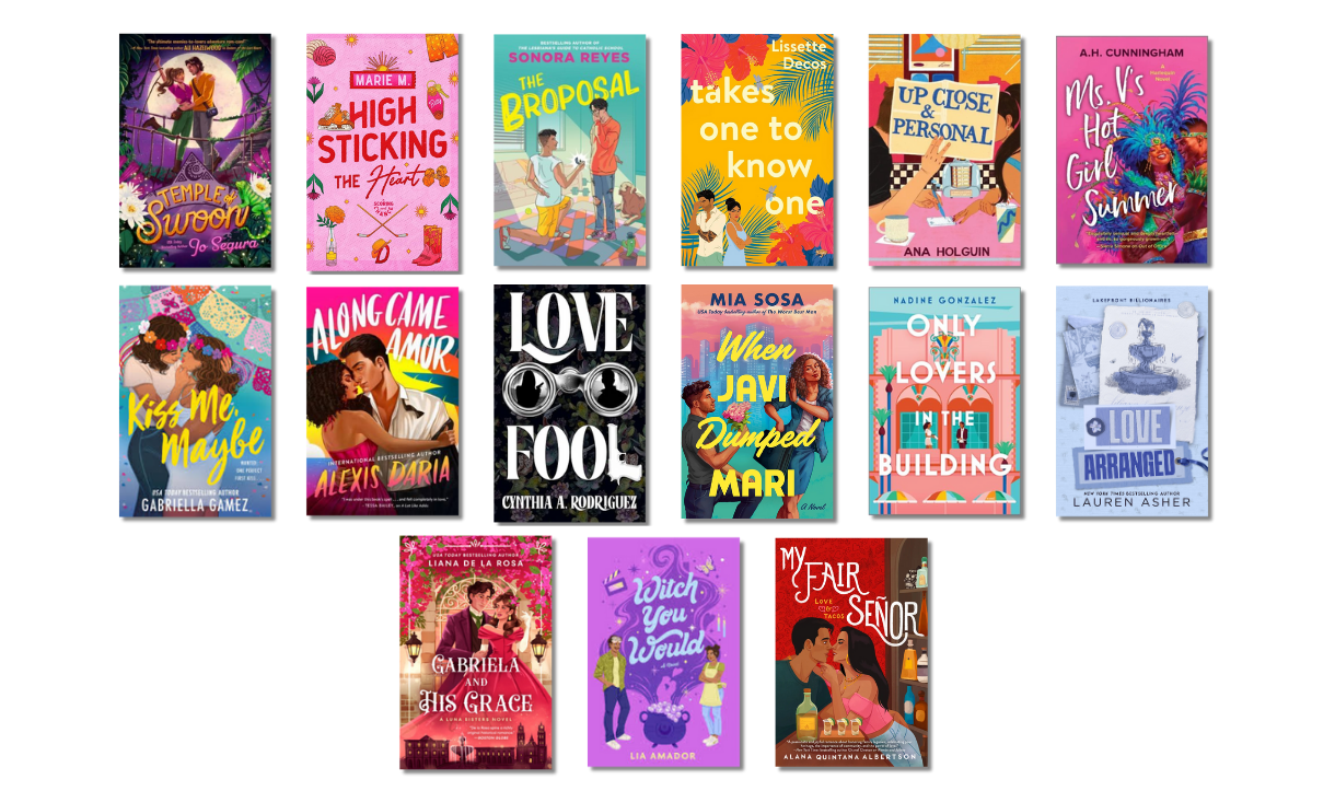 Temple of Swoon by Jo Segura, High Sticking the Heart by Marie M., The Broposal by Sonora Reyes, Takes One to Know One by Lisette Decos, Up Close & Personal by Ana Holguin, Kiss Me, Maybe by Gabriella Gamez, Along Came Amor by Alexis Daria, Lovefool by Cynthia A. Rodriguez, When Javi Dumped Mari by Mia Sosa, Only Lovers in the Building by Nadine Gonzalez, Love Arranged by Lauren Asher, Gabriela and His Grace by Liana de la Rosa, Witch You Would by Lia Amador, and My Fair Señor by Alana Quintana Albertson.