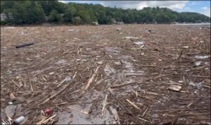 Photo Posted on Twitter (X) of What's Left of Homes in Chimney Rock, North Carolina Photo Posted on Twitter (X) of What's Left of Homes in Chimney Rock, North Carolina
