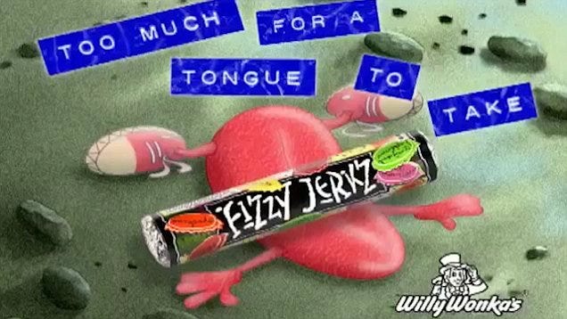 Feeling nostalgic? Do you remember the Wonka Fizzy Jerk?