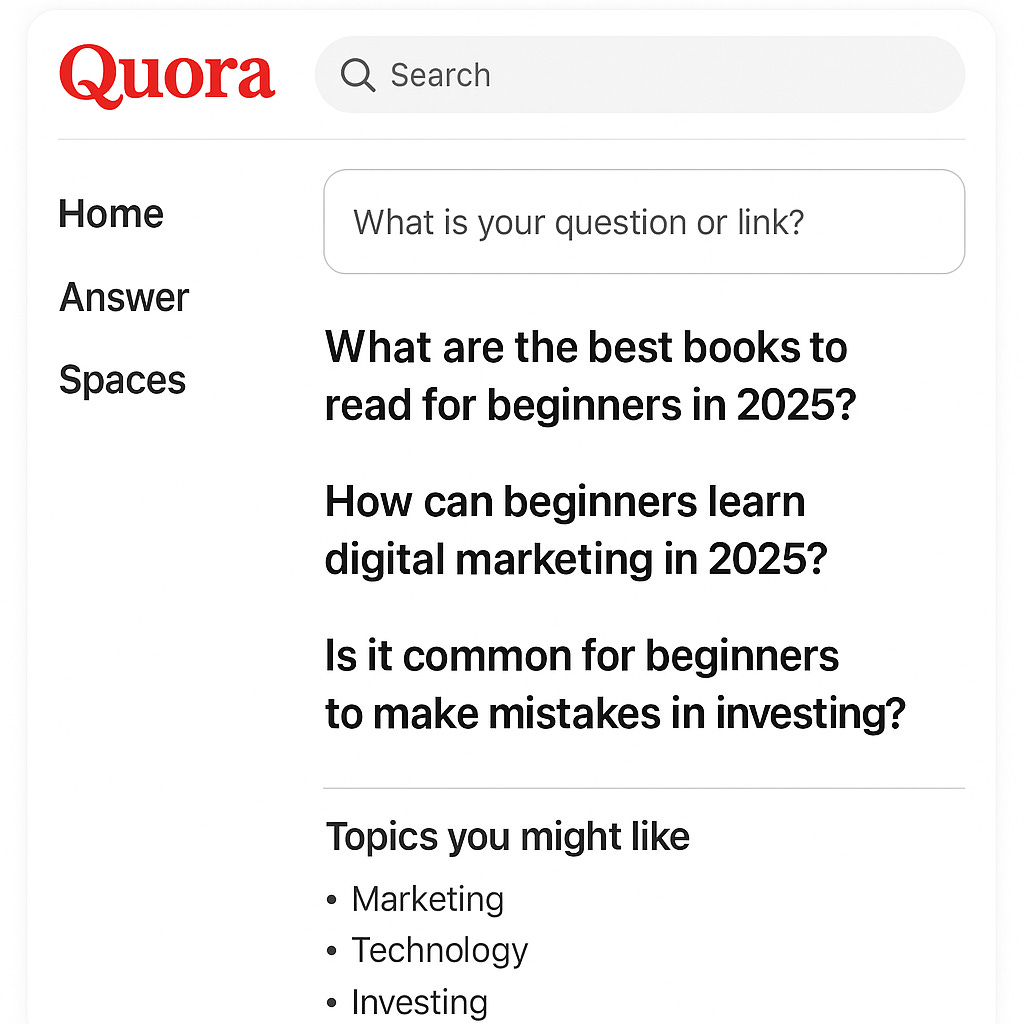 “Beginner’s guide to using Quora for free website traffic in 2025”
