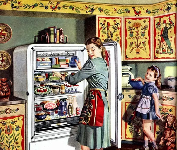 vintage photos of refrigerators and old advertisements