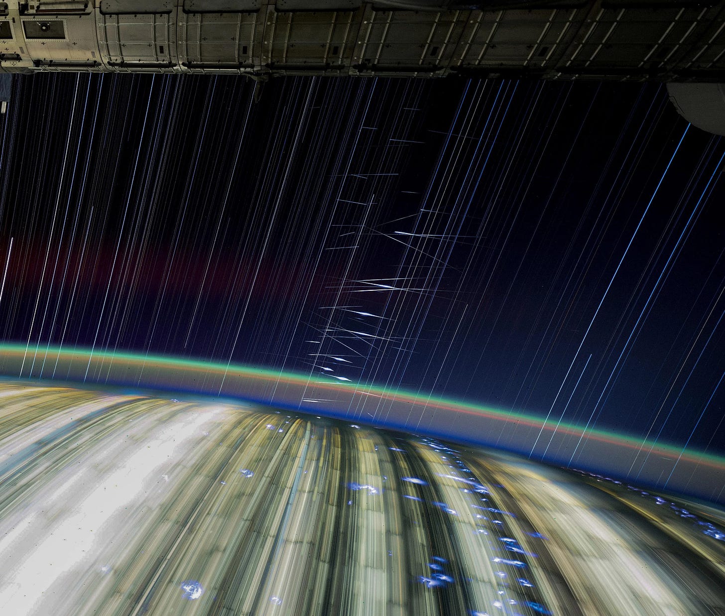 'Starlink' Satellites Viewed (With Extended Exposure) from the International Space Station (ISS) 'Starlink' Satellites Viewed (With Extended Exposure) from the International Space Station (ISS)