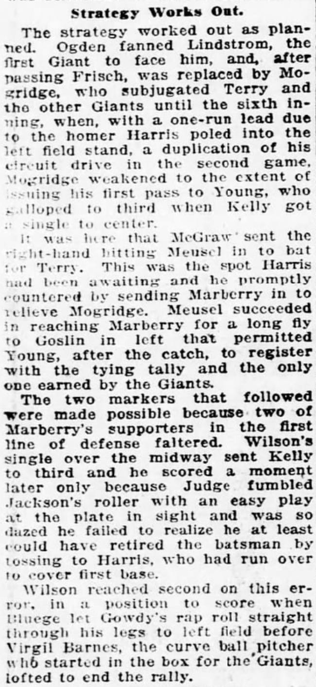 1924 Washington Evening Star World Series