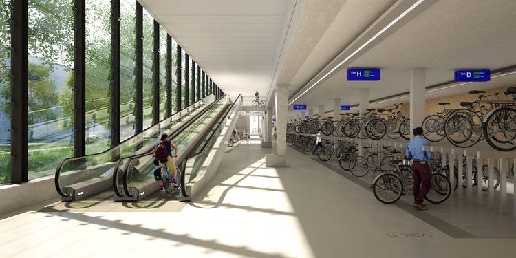 interior of bike storage tilburg