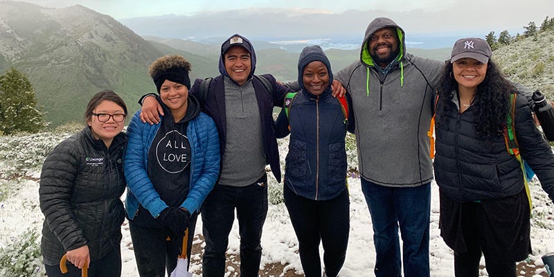 Andre Blackman and his gang of intrepid hikers