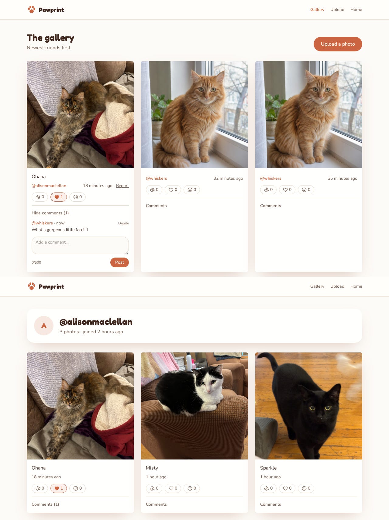 V3: reactions and comments on gallery cards V3: reactions and comments on gallery cards