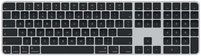 Magic Keyboard with Touch ID and Numeric Keypad for Mac models with Apple silicon (USB–C) - US English - Black Keys Magic Keyboard with Touch ID and Numeric Keypad for Mac models with Apple silicon (USB–C) - US English - Black Keys