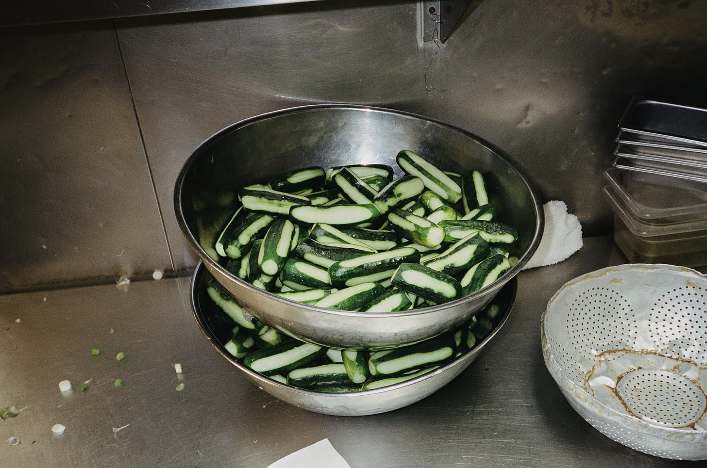 Sliced cucumbers