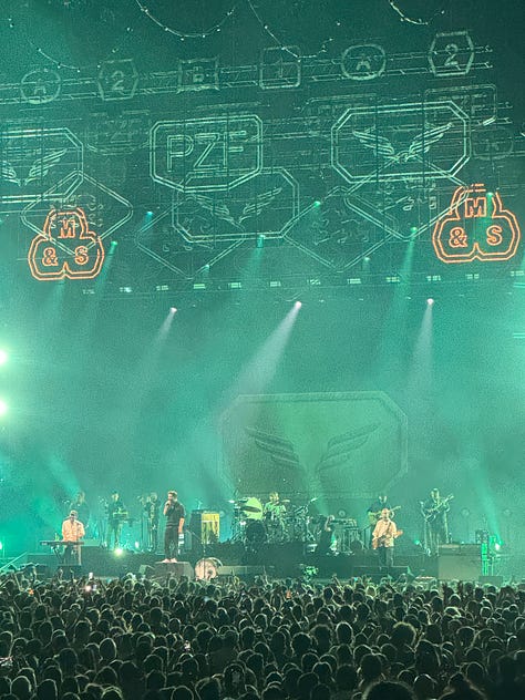 Various photographs from the Mumford and Sons concert