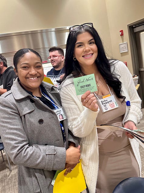 Rappahannock United Way employees led member services representatives with Rappahannock Electric Cooperative through a simulation helping them understand the needs of ALICE families this week. Photos courtesy RUW.