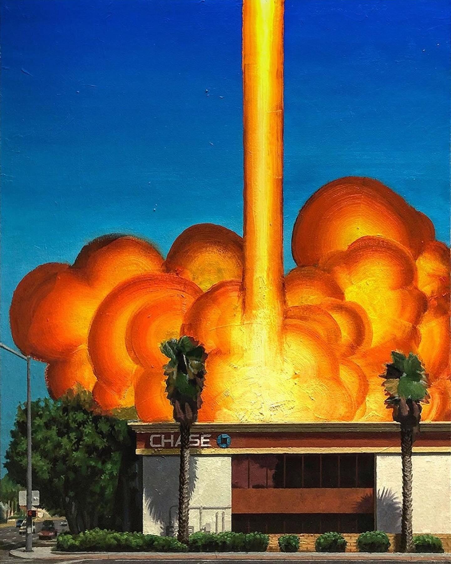 r/Art - Chase Bank Hit With A Space Laser, Alex Schaefer, oil on canvas, 2024