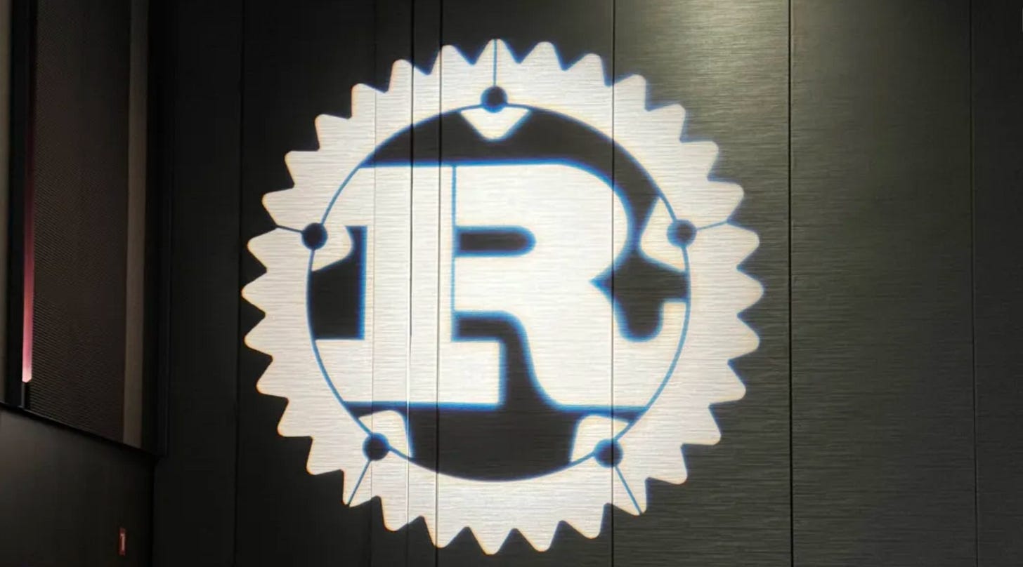 Image: Photo of Rust logo taken at RustConf 2025