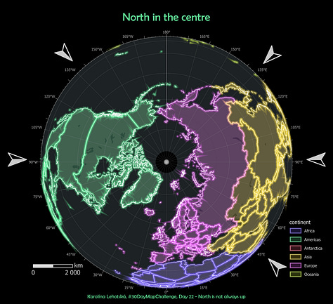 Maps of continents showing various topics.