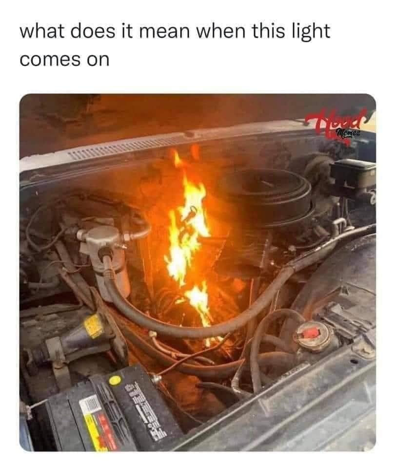 May be an image of fire and text that says 'what does it mean when this light comes on'