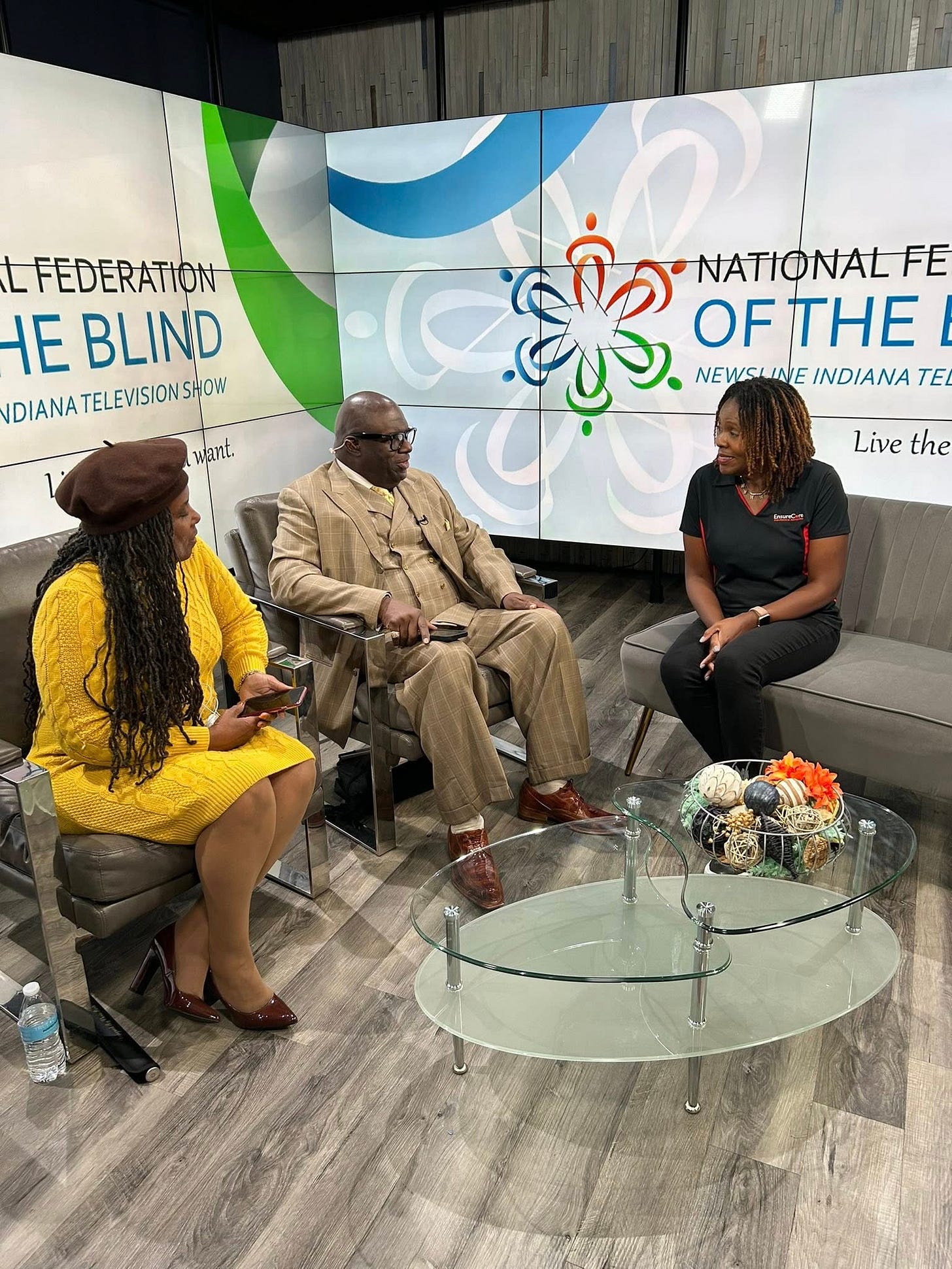 May be an image of television, newsroom and text that says 'LFEDERATION E BLIND NDIANATELE DIANA DIANATELEVISIONSHOW TELEVISIONSHOW want. NATIONALFE OF OFTHE NEWSLINE NEWSLINEINDIANATE INDIANA TE Live the'