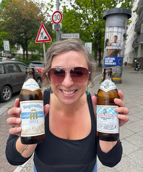 Beers on the go, some delish döner kebab, currywurst, a Berliner donut, and the best wiener schnitzel I've ever had!