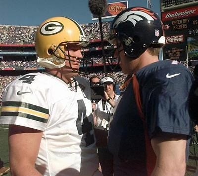 BRETT FAVRE & JOHN ELWAY 8X10 PHOTO GREEN BAY PACKERS PICTURE FOOTBALL  BRONCOS | eBay