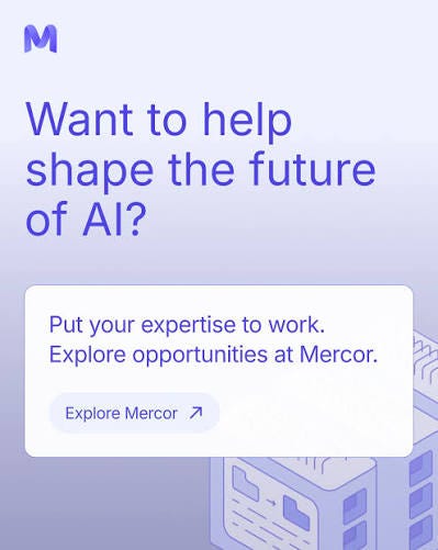 Want to help shape the future of #AI? Put your expertise to work @mercor_ai  👏