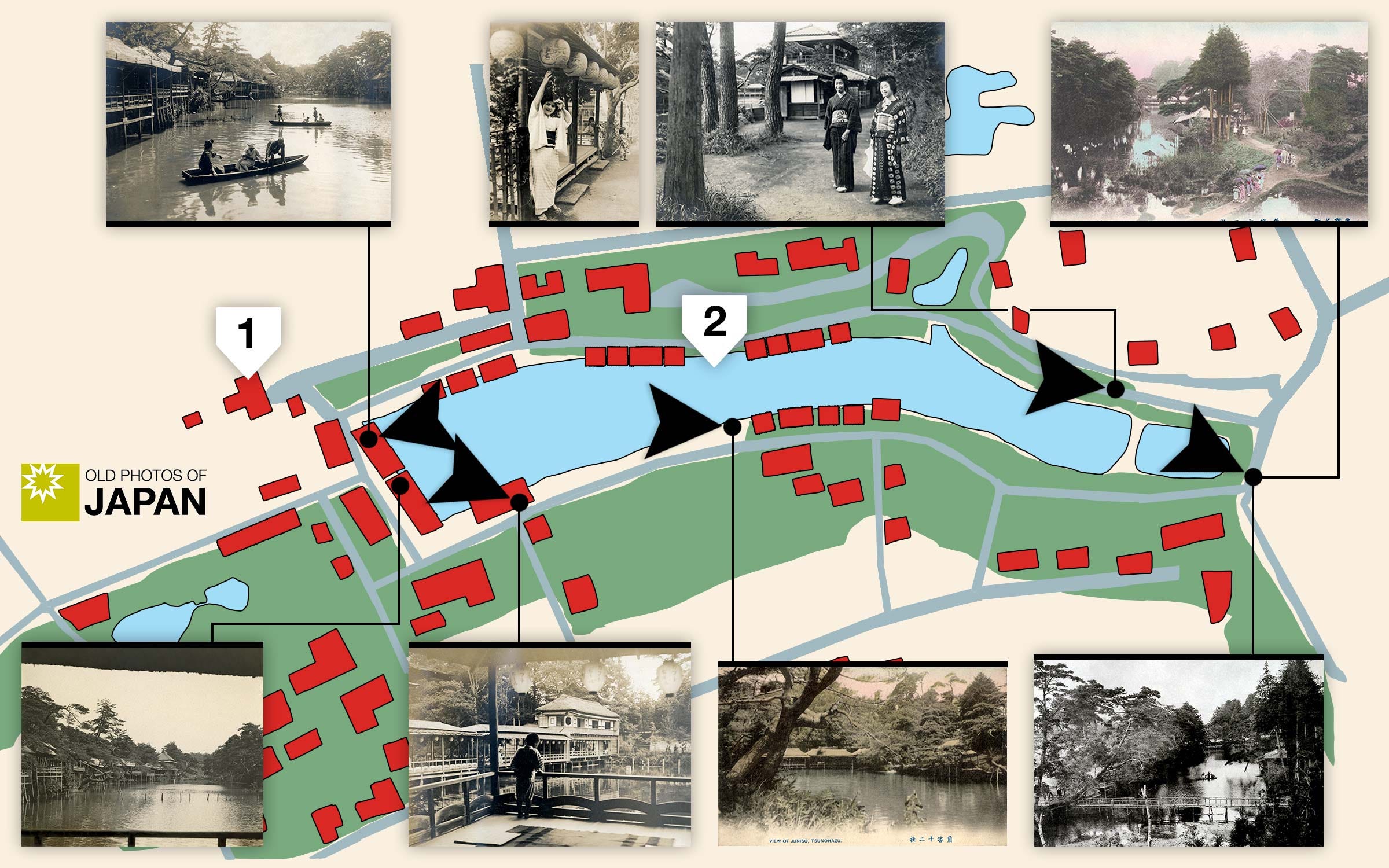 Map of Nishi-Shinjuku's Jūnisō Pond, ca. 1909 Map of Nishi-Shinjuku's Jūnisō Pond, ca. 1909