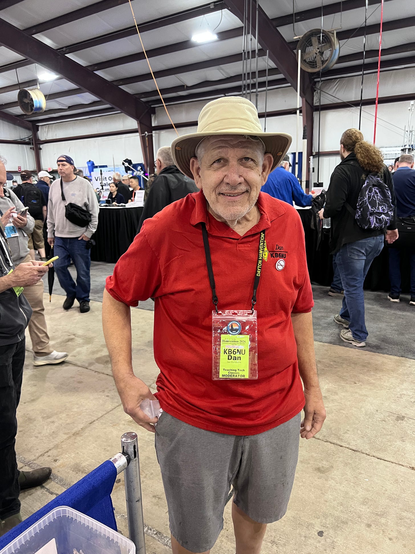 Dan Romanchik KB6NU at Hamvention 2026. Image courtesy of Steve Stroh N8GNJ.
