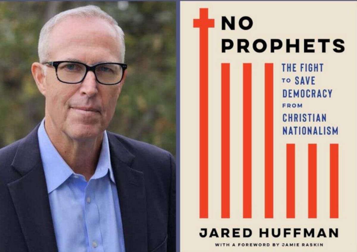 Jared Huffman with book cover Jared Huffman with book cover