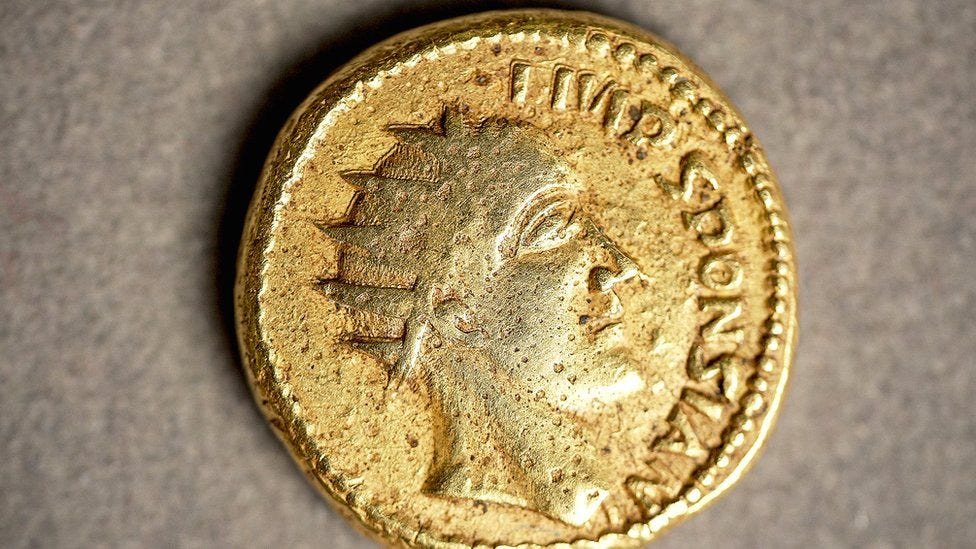 Gold coin proves 'fake' Roman emperor was real - BBC News