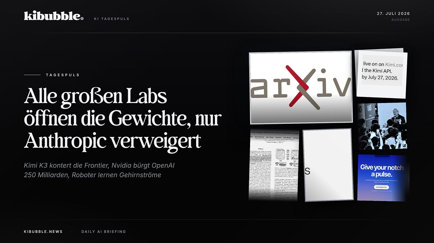 Alle großen Labs öffnen die Gewichte, nur Anthropic verweigert