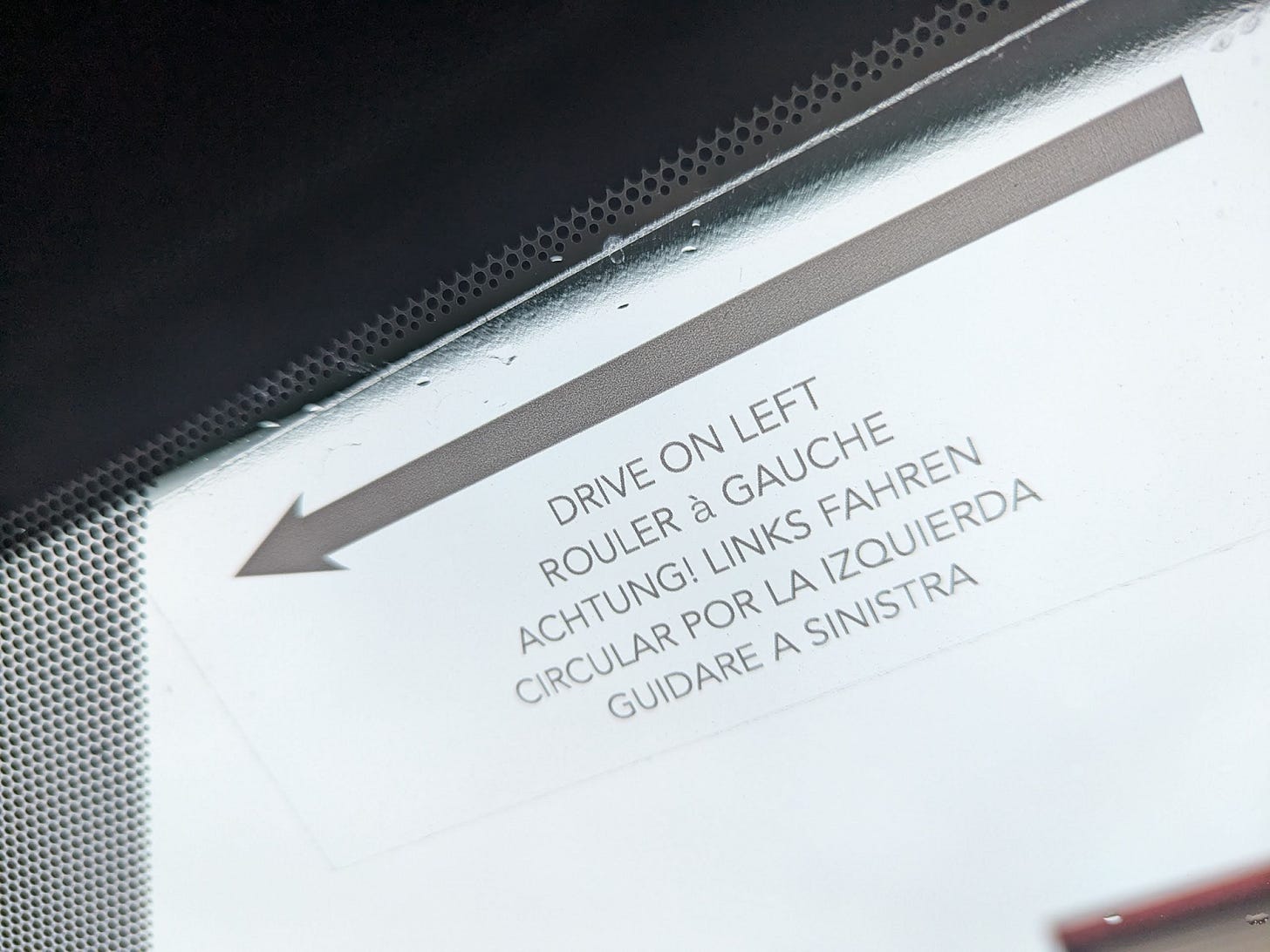 The sticker on the windscreen.