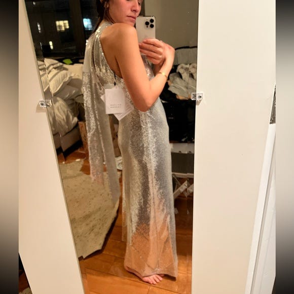 Galvan sequin halter neck gown - Picture 1 of 4