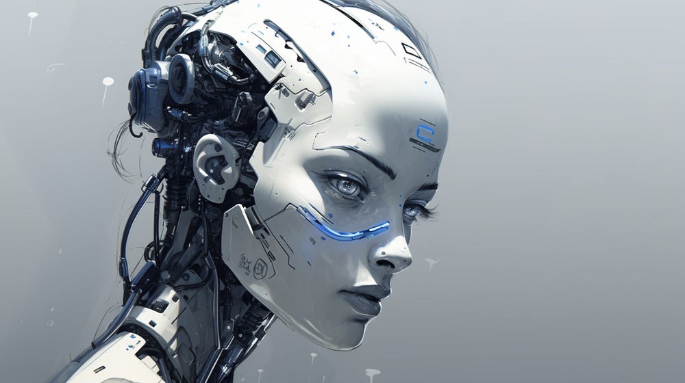 Robô de inteligencia artificial representando a empresa Claude2, criada por ex-funcionários da OpenAI. robô de inteligencia artificial representando a empresa Claude2